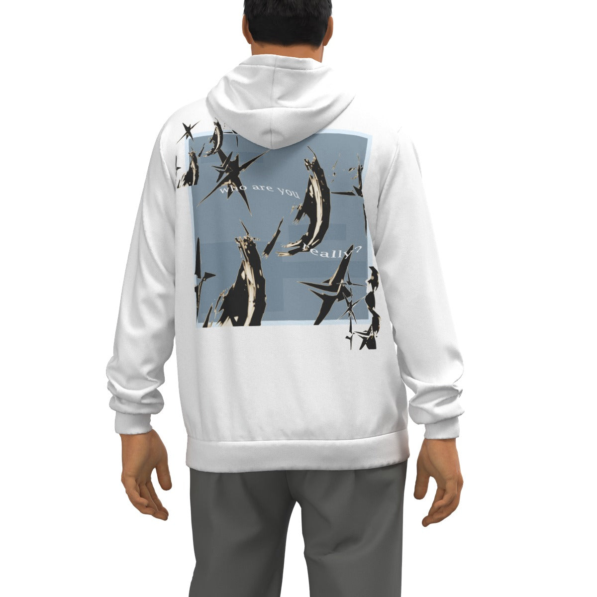 "who are you really"- hoodie design3