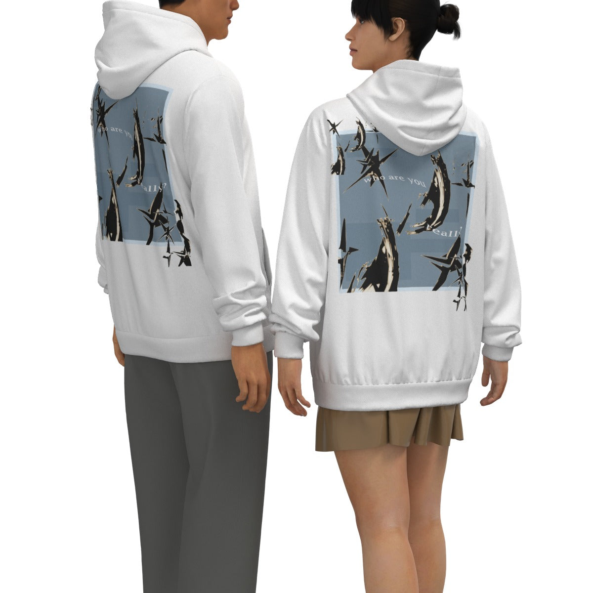 "who are you really"- hoodie design3