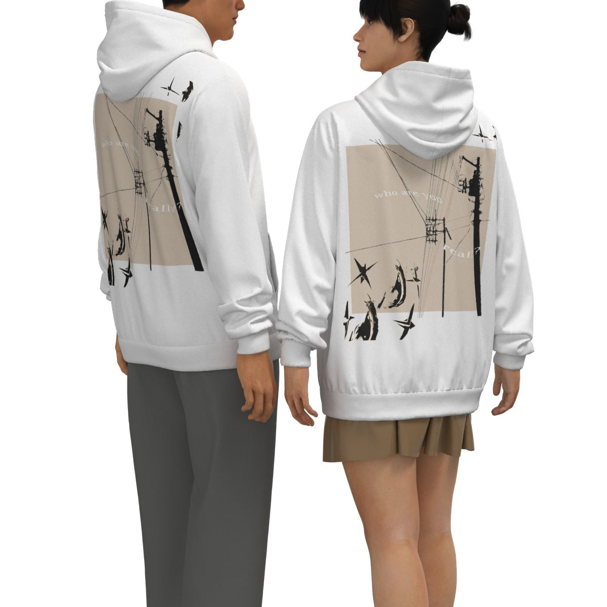 "who are you really" - hoodie, design1