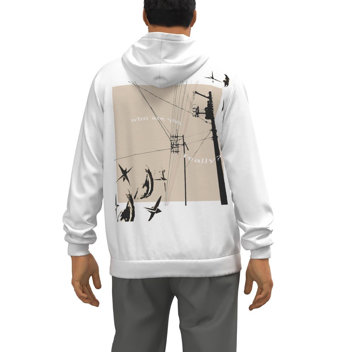 "who are you really" - hoodie, design1